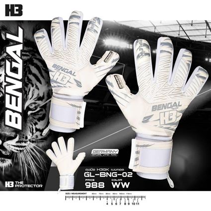 Găng tay thủ môn H3 Bengal New 2023 Trắng